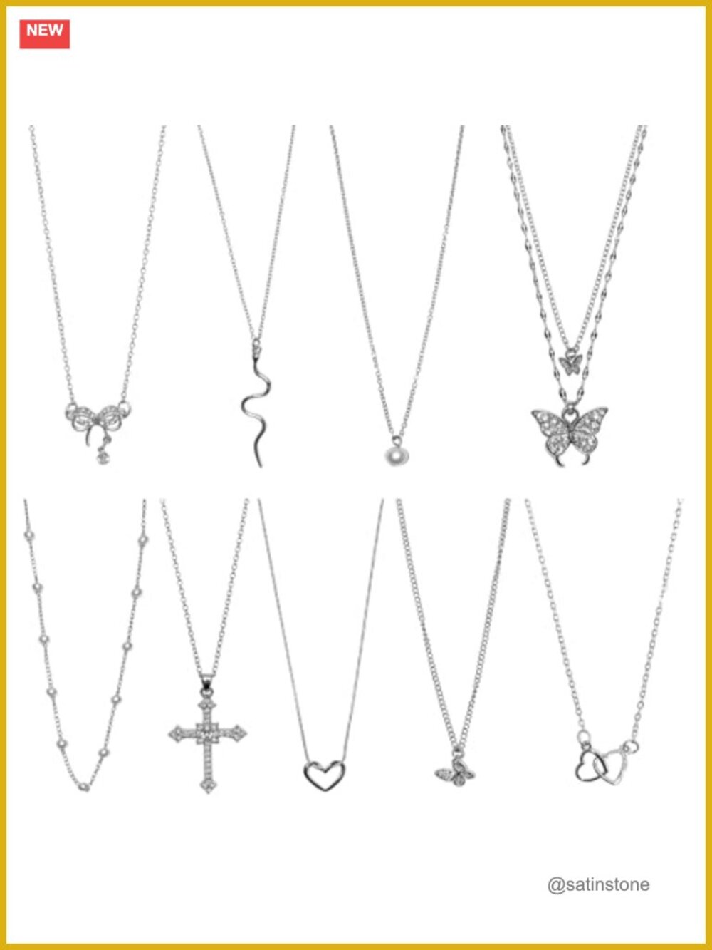 9 Pc Y2K Goth Necklace Set Zinc Alloy Choker Pendant Gothic Jewelry